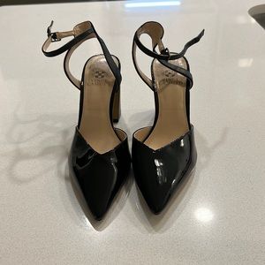Vince Camuto block heel patent leather